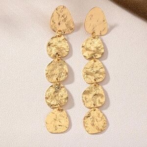 Artisan Gold Hammered Disc Earrings